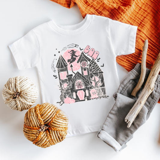 Boo (spooky house pink) - DTF print