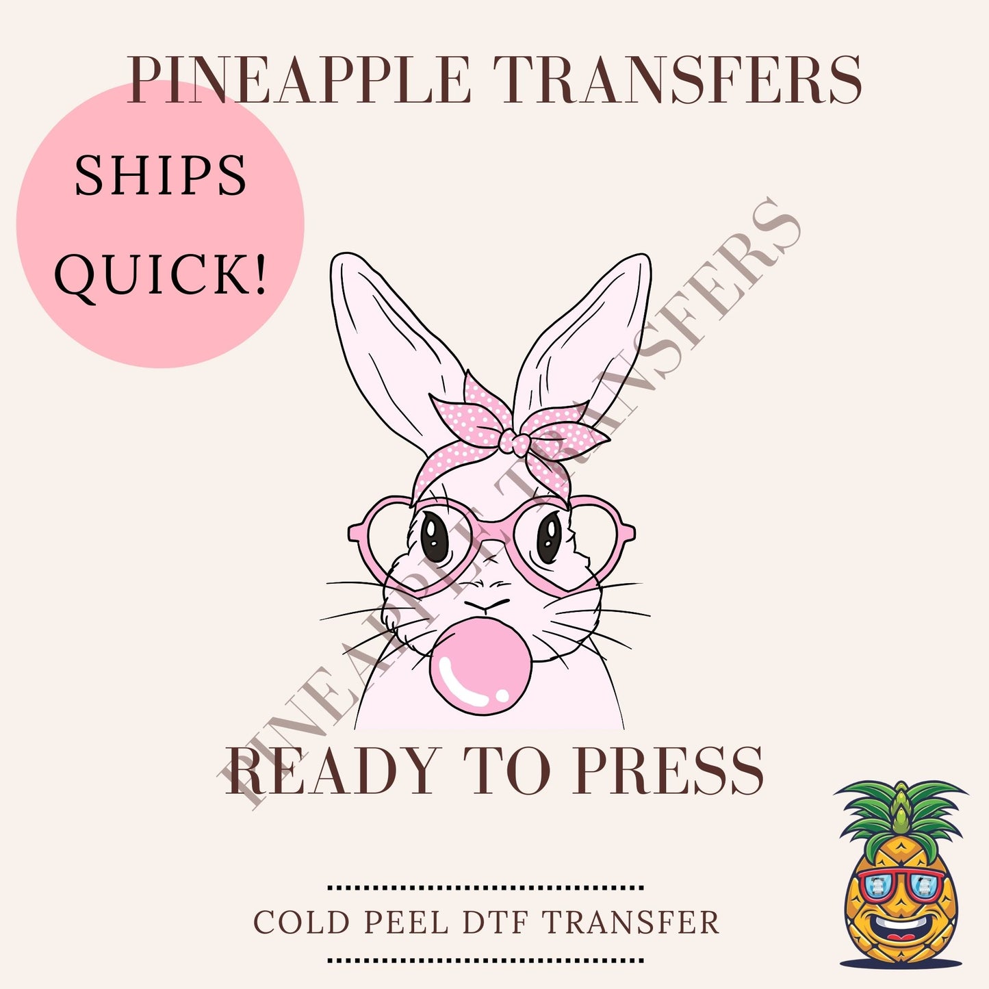 Pink bunny - DTF print