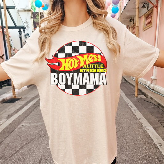 Hot mess boy mama - DTF print