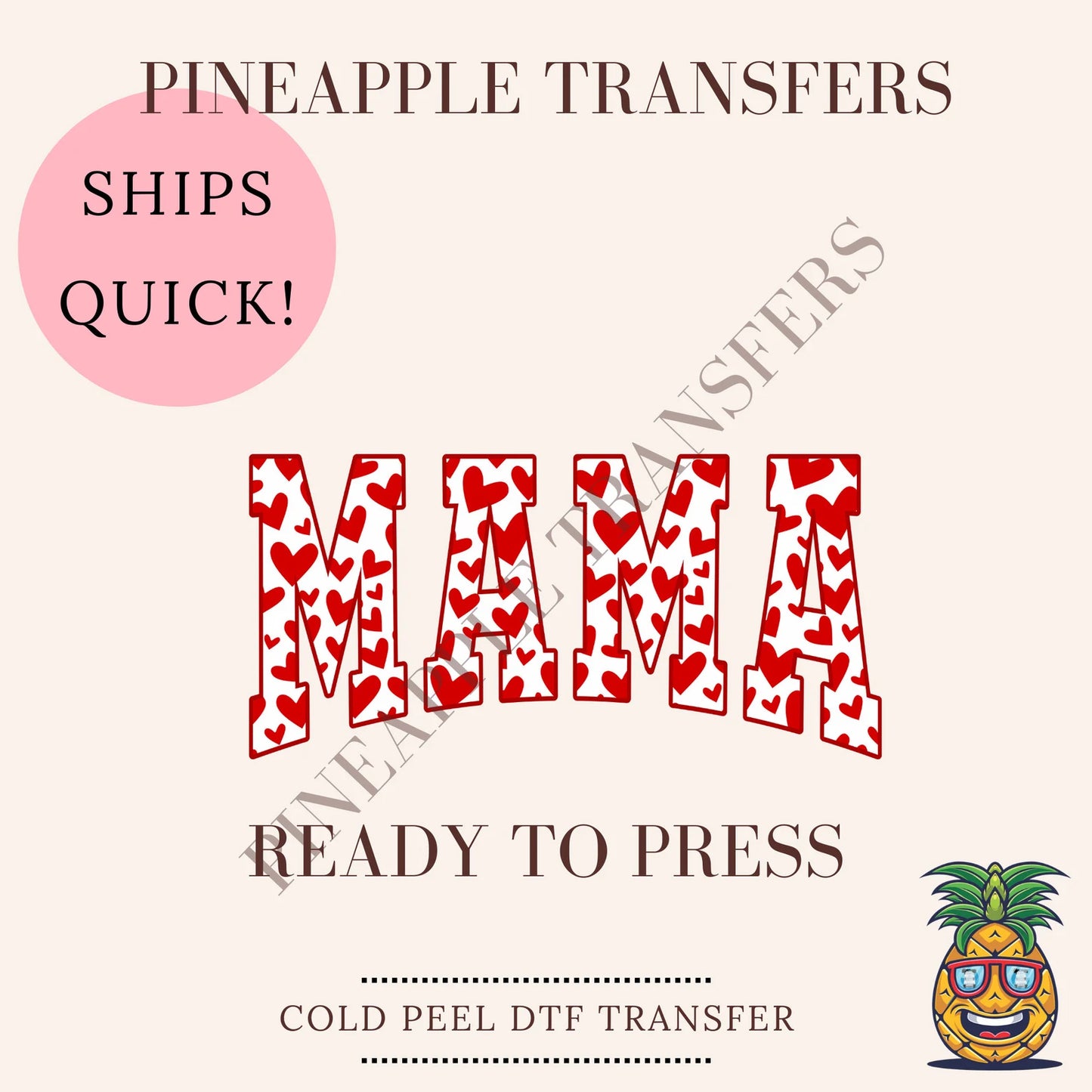 Mama with hearts| Valentine's Day DTF transfer - DTF print 10x10