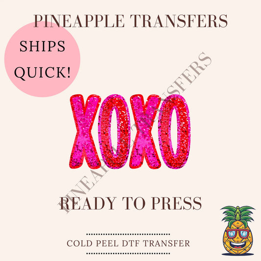 Xoxo faux glitter | Valentine's Day DTF transfer - DTF print