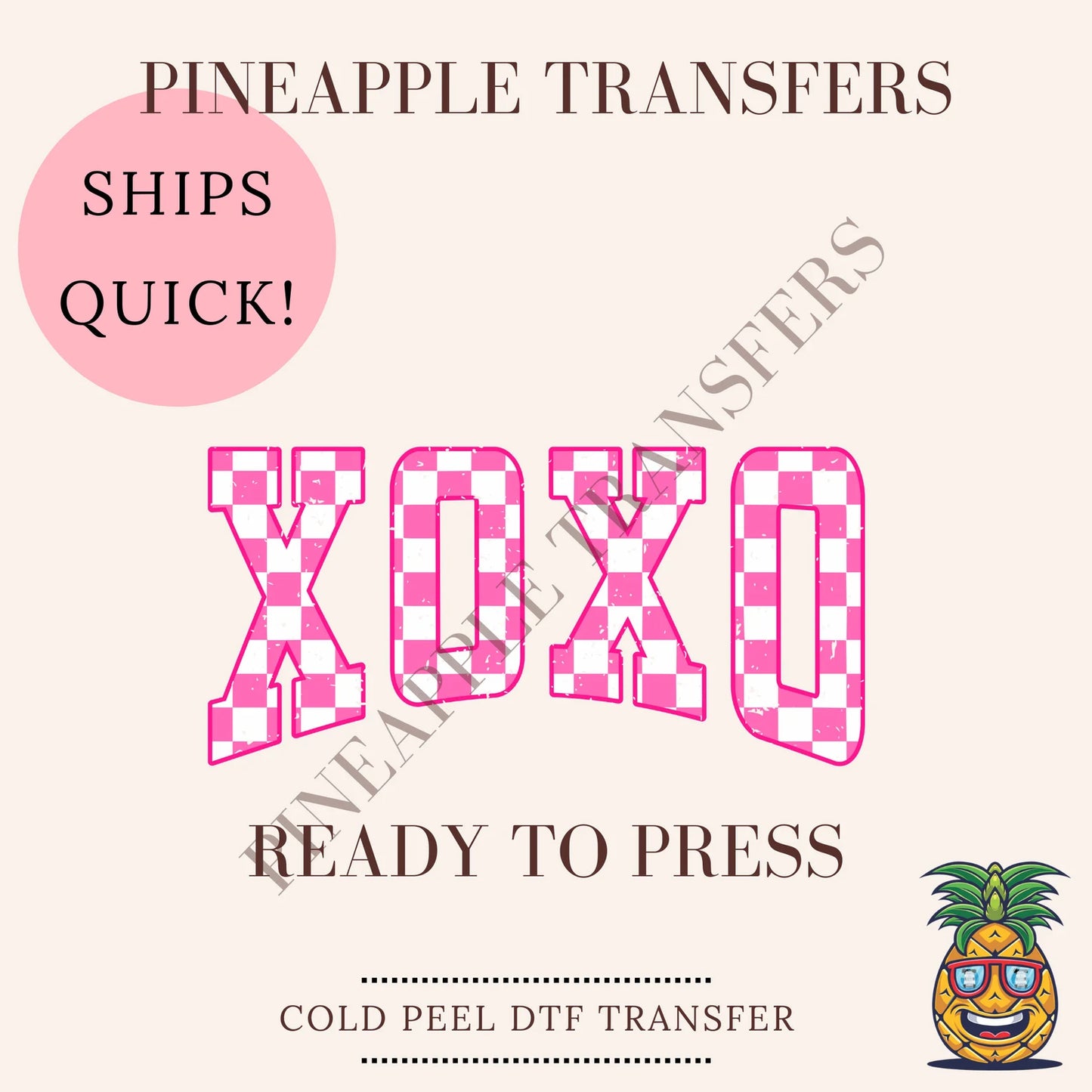 xoxo checkered  | Valentine's Day DTF transfer - DTF print