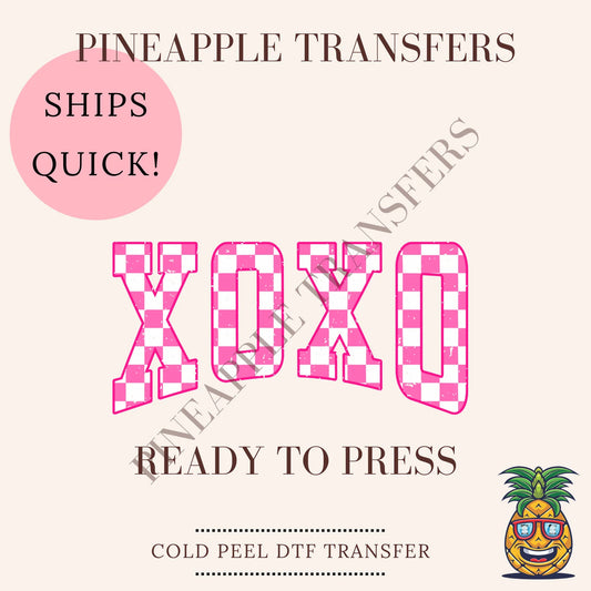 xoxo checkered  | Valentine's Day DTF transfer - DTF print