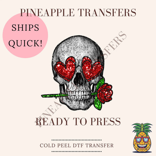 Skeleton Love Rose | Valentine's Day DTF transfer - DTF print 10x10