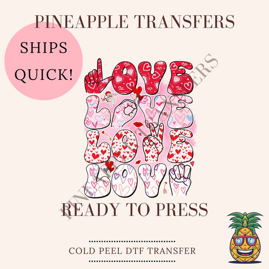 Love sign language x4 | Valentine's Day DTF transfer - DTF print